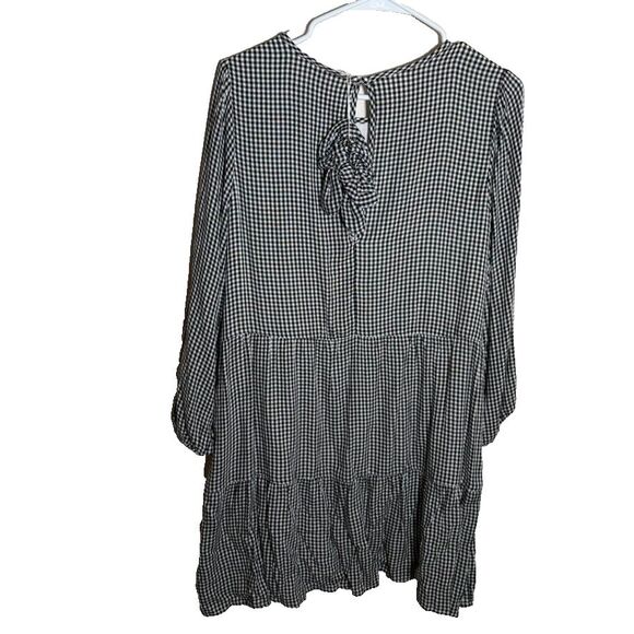 Abercrombie & Fitch Dress Women's Medium Tiered Gingham Mini Long Sleeve NWT - Picture 2 of 10